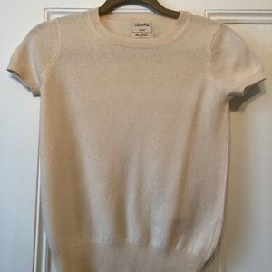Lara Knit cream cashmere tee sweater